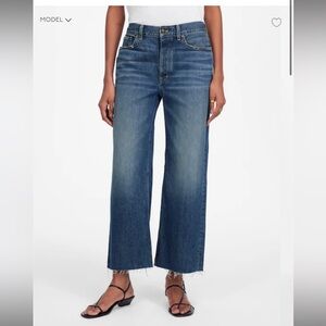 Low slung baggy crop jeans